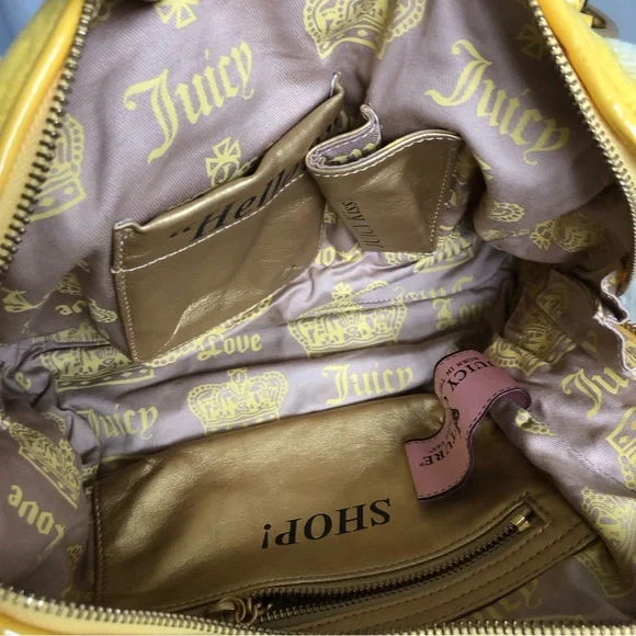 Vintage Juicy Couture Y2K Daisy Velour Patent Trim Handbag